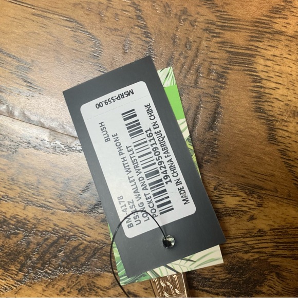 Badgley Mischka Long Wallet with Phone Pocket Wristlet Blush BM-4178 NEW - Picture 5 of 6